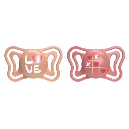 Suzeta PhysioForma Light Glow, Roz, 16-36  luni, 2 bucati, Chicco 724403