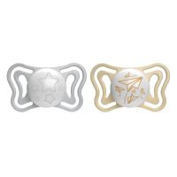 Suzeta PhysioForma Light Glow, Unisex, 6-16 luni, 2 bucati, Chicco
