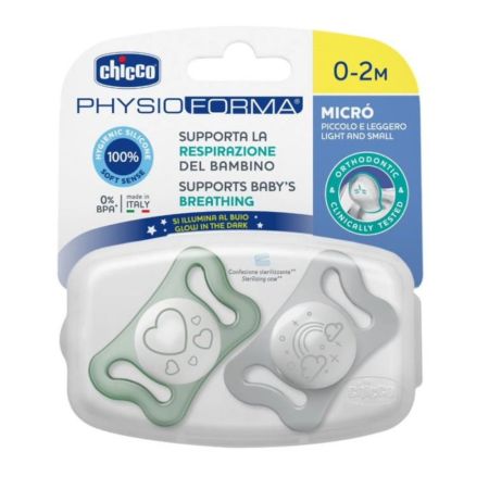 Suzeta PhysioForma Micro, 0-2 luni, 2 bucati, Chicco