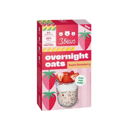 Porridge din ovaz cu capsuni, 400 g, 3Bears