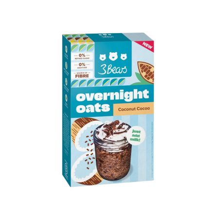 Porridge din ovaz cu cacao si nuca de cocos razuita, 400 g, 3Bears