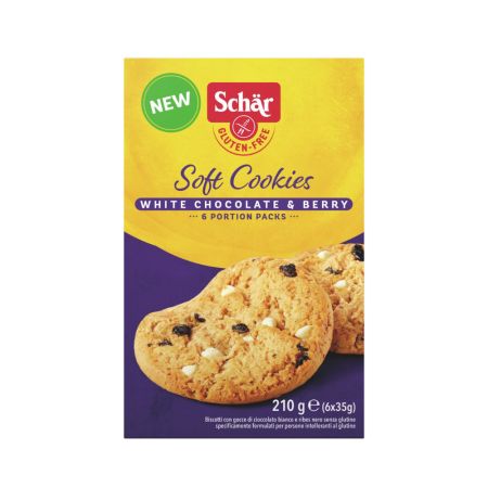 Fursecuri moi cu ciocolata alba si fructe de padure, 210 g, Schar