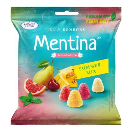 Jeleuri mentolate cu aroma de fructe Summer Mix, 80 g, Mentina