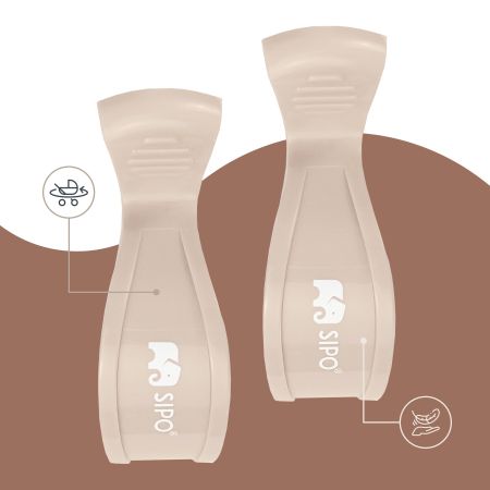 Cleme multifunctionale pentru carucior, Beige, 2 bucati, Sipo 724582