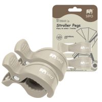 Cleme multifunctionale pentru carucior, Beige, 2 bucati, Sipo