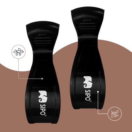 Cleme multifunctionale pentru carucior, Negru, 2 bucati, Sipo 724592