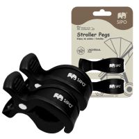 Cleme multifunctionale pentru carucior, Negru, 2 bucati, Sipo
