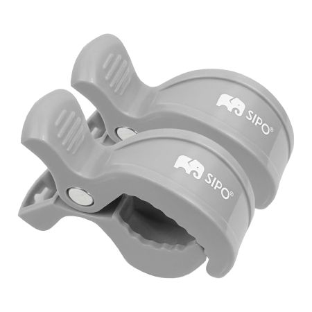 Cleme multifunctionale pentru carucior, Grey, 2 bucati, Sipo 724608