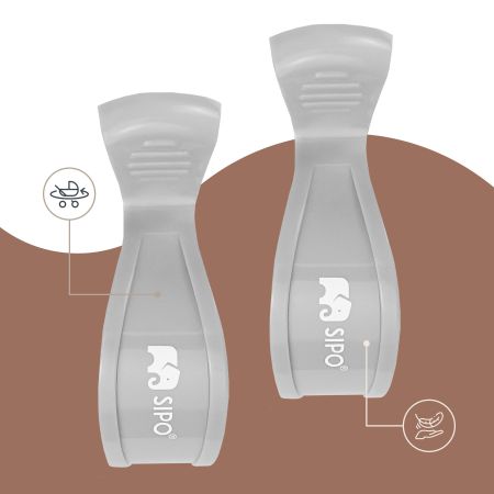 Cleme multifunctionale pentru carucior, Grey, 2 bucati, Sipo 724611