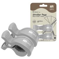Cleme multifunctionale pentru carucior, Grey, 2 bucati, Sipo