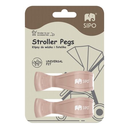 Cleme multifunctionale pentru carucior, Pink, 2 bucati, Sipo 724632