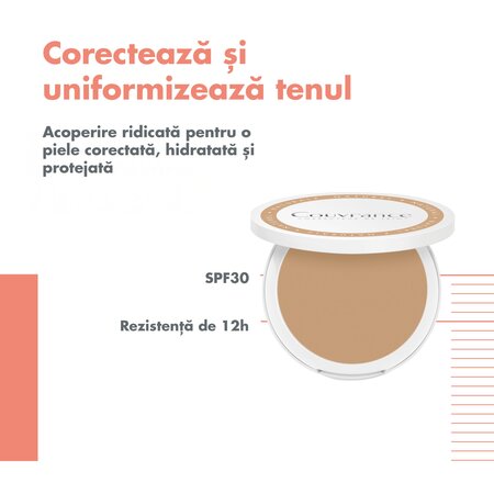 Fond de ten compact cu SPF 30 pentru ten normal si mixt Couvrance, 1.3 Miere, 8.5 g, Avene 724644