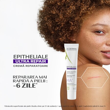 Crema reparatoare pentru pielea deteriorata Epitheliale Ultra Repair HA+, 40 ml, A-Derma 724651