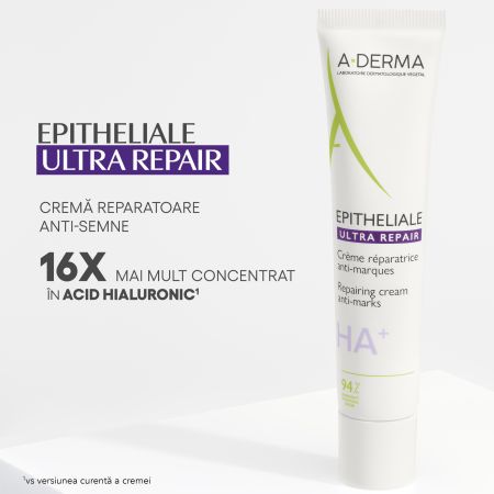 Crema reparatoare pentru pielea deteriorata Epitheliale Ultra Repair HA+, 40 ml, A-Derma 724647