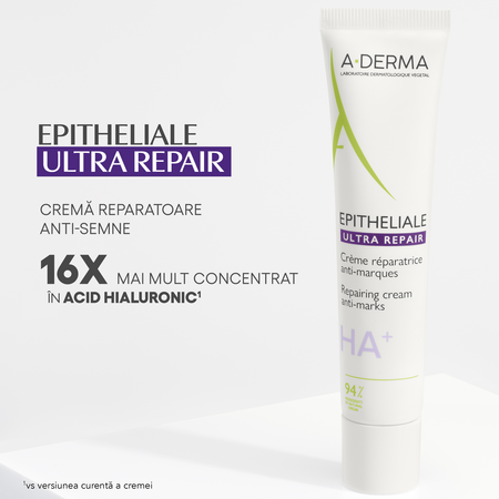 Crema reparatoare pentru pielea deteriorata Epitheliale Ultra Repair HA+, 40 ml, A-Derma 724647