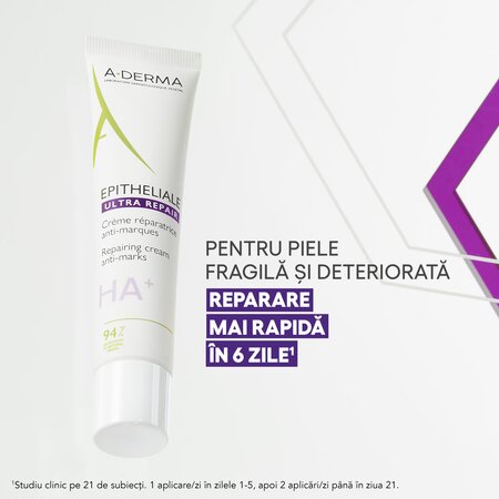 Crema reparatoare pentru pielea deteriorata Epitheliale Ultra Repair HA+, 40 ml, A-Derma 724652
