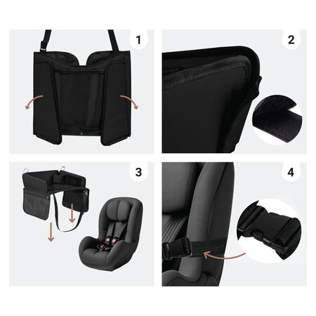 Organizator tavita de calatorie pentru scaunul auto, Negru, 1 bucata, Sipo 724668