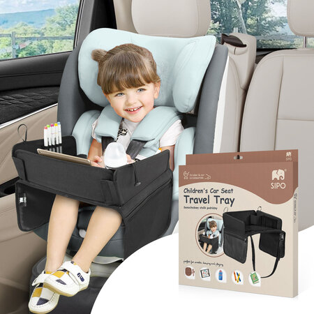 Organizator tavita de calatorie pentru scaunul auto, Negru, 1 bucata, Sipo 724666