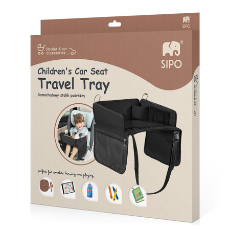 Organizator tavita de calatorie pentru scaunul auto, Negru, 1 bucata, Sipo 724669