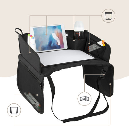 Organizator tavita de calatorie pentru scaunul auto, Negru, 1 bucata, Sipo 724663