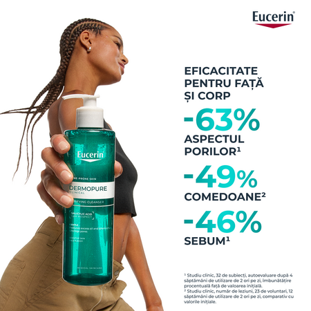 Gel de curatare purifiant cu acid salicilic Dermo Pure, 200 ml, Eucerin 724673