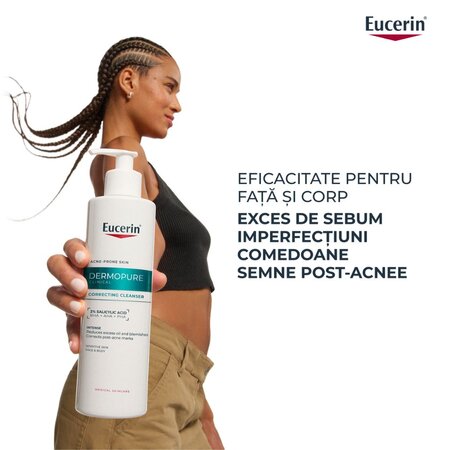 Gel de curatare regenerant cu 2% acid salicilic Dermo Pure, 400 ml, Eucerin 724691