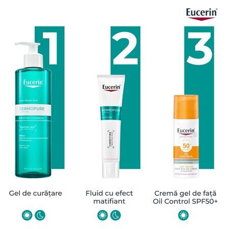Fluid pentru fata matifiant cu acid salicilic Dermo Pure, 40 ml, Eucerin 724707