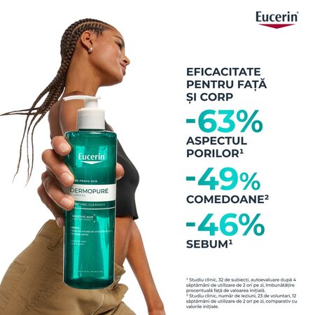 Gel de curatare purifiant Dermo Pure, 400 ml, Eucerin 724757