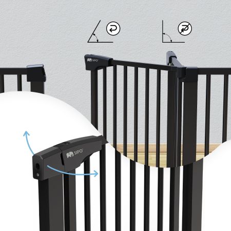 Poarta de siguranta, 75-103 cm, Negru, Sipo 724790