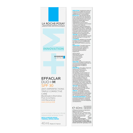 Crema de fata anti-imperfectiuni pentru ten gras cu tendinta acneica SPF 30 Effaclar Duo+, 40ml, La Roche-Posay 821341