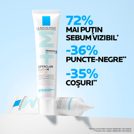 Crema de fata anti-imperfectiuni pentru ten gras cu tendinta acneica SPF 30 Effaclar Duo+, 40ml, La Roche-Posay 821347