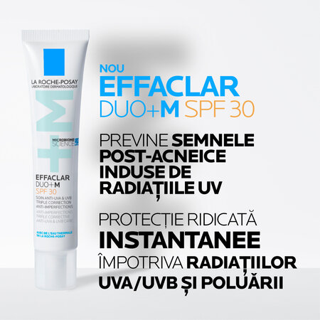 Crema de fata anti-imperfectiuni pentru ten gras cu tendinta acneica SPF 30 Effaclar Duo+, 40ml, La Roche-Posay 821349