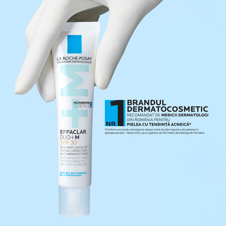Crema de fata anti-imperfectiuni pentru ten gras cu tendinta acneica SPF 30 Effaclar Duo+, 40ml, La Roche-Posay 821354
