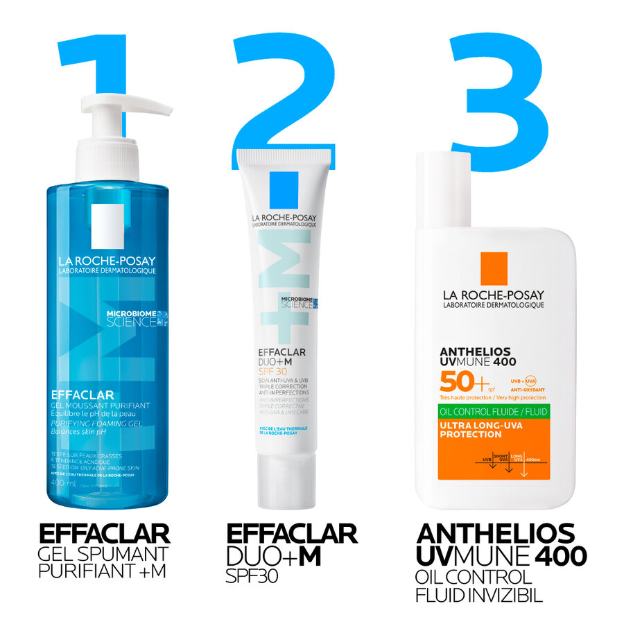 Rutina de îngrijire recomandată pentru Effaclar Duo+ SPF 30, La Roche-Posay