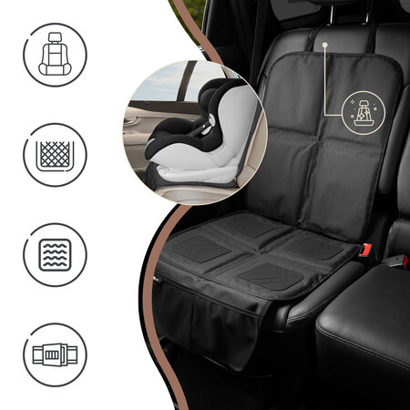 Protectie scaun auto cu strat antialunecare din silicon, Negru, Sipo 724865