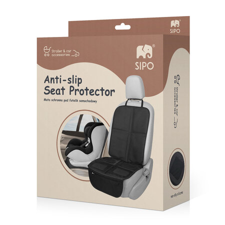 Protectie scaun auto cu strat antialunecare din silicon, Negru, Sipo 724868