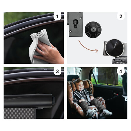 Set 2 parasolare tip rulou pentru geam auto, Negru, Sipo 724879