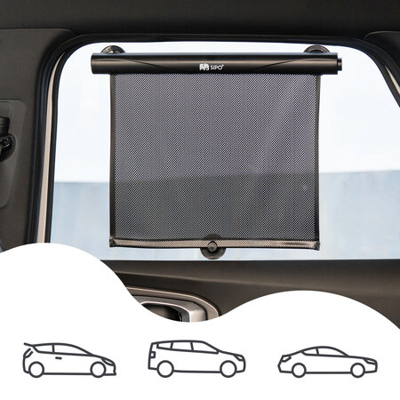 Set 2 parasolare tip rulou pentru geam auto, Negru, Sipo 724876