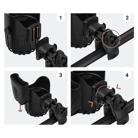 Suport 2 in 1 pentru pahar si telefon, Negru, Sipo 724899