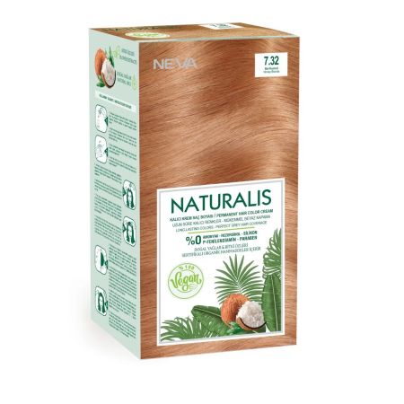 Vopsea de par vegana fara amoniac Naturalis, 7.32 Blond Miere, 150 ml, Neva
