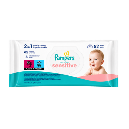 Servetele umede Sensitive, 52 buc, Pampers