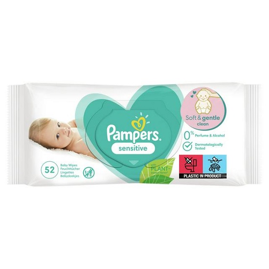 Servetele umede Sensitive, 52 buc, Pampers