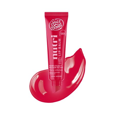 Balsam de buze hidratant FaceBoom Nutri, Cherry Milkshake, 10 g, BodyBoom 725028
