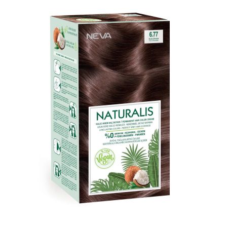 Vopsea de par vegana fara amoniac Naturalis, 6.77, Ciocolatiu, 150 ml, Neva