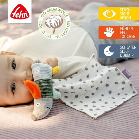 Jucarie doudou mini Catelus, 0 luni+, Fehn 725081
