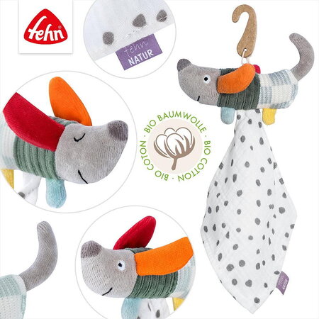 Jucarie doudou mini Catelus, 0 luni+, Fehn 725083