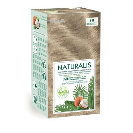 Vopsea de par vegana fara amoniac Naturalis, 9.0 Blond Foarte Deschis, 150 ml, Neva