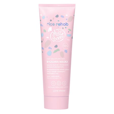 Masca de par multifunctionala cu orez HairBoom Rice Rehab, 200 ml, BodyBoom