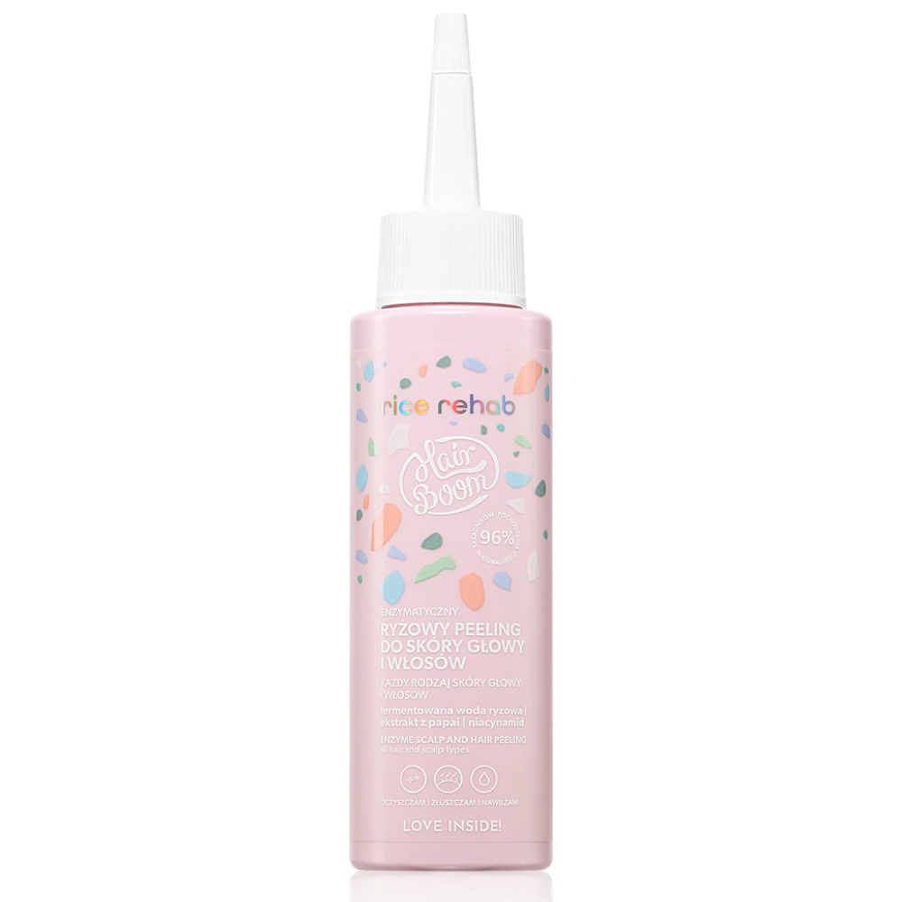 Peeling enzimatic cu orez pentru par HairBoom Rice Rehab, 100 ml, BodyBoom