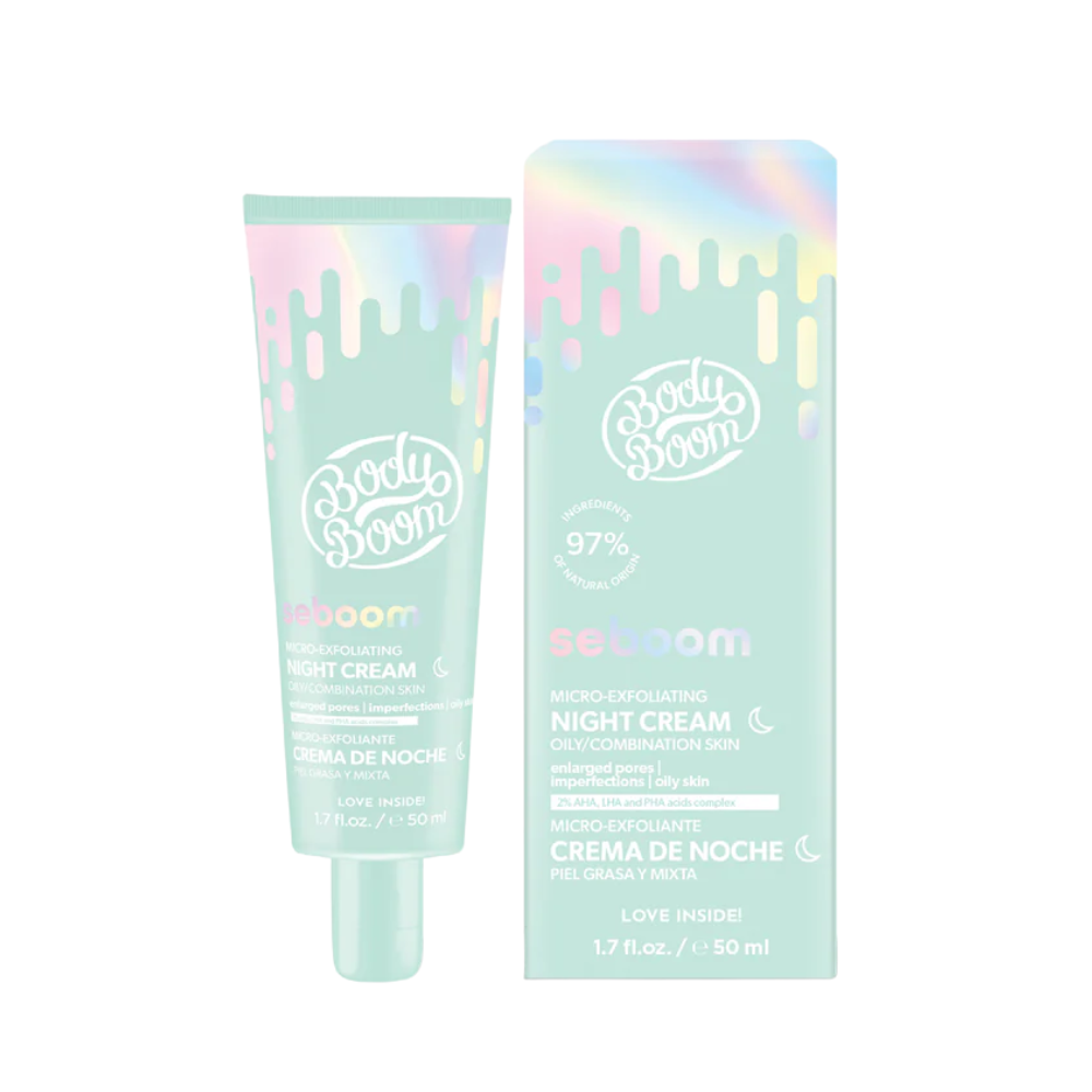 Crema de noapte micro-exfolianta Seboom, 50 ml, BodyBoom